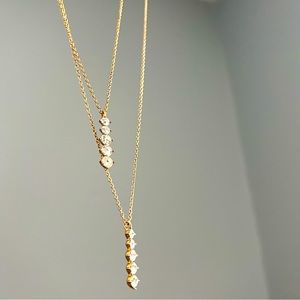 Layered crystal necklace